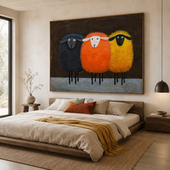 Woolly Farmhouse Trio – Sheep Wall Art