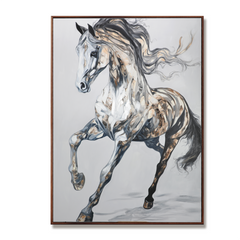 Spirit of Motion – Textured Abstract Horse Oil Painting, Modern Animal Wall Art