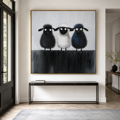 Three Little Woolies – Modern Cute Sheep Art