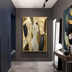 Dialogue-Abstract Oil Painting on Canvas – Modern Textured Wall Art for Living Room