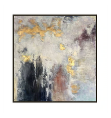 Nebula – Abstract Space Painting with Metallic Gold for Modern Interiors