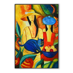 Straw Hat Ladies – Figurative Oil Painting