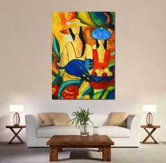 Straw Hat Ladies – Figurative Oil Painting