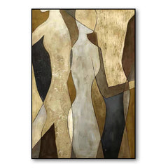 Dialogue-Abstract Oil Painting on Canvas – Modern Textured Wall Art for Living Room