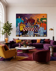 Colorful Dinner Party Art Print To Enhance Your Dining Room Atmosphere