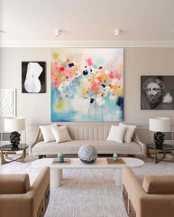 Bright Colorful Original Abstract Oil Painting Large Acrylic Painting Wall Art Modern Living Room Art For Sale