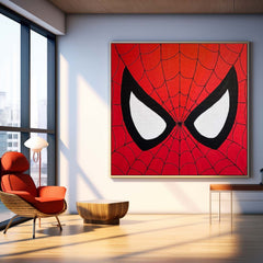 Minimalist Spider-Man Canvas Acrylic Painting Large Marvel Comics Characters Painting Original Wall Art