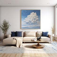 Large Wall Art Modern Sky White Clouds Oil Painting Abstract Texture Acrylic Painting Home Decoration