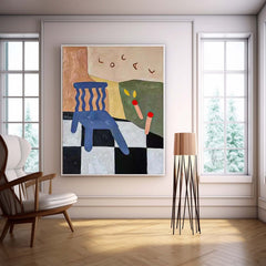 Cute Color Abstract Wall Art Large Contemporary Animation Acrylic Painting On Canvas Children's Room Decoration