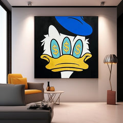 Square Donald Duck Abstract Wall Art Original Graffiti Disney Characters Painting Canvas Large Artwork