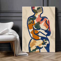 Minimalism Graffiti Oil painting Colors Original Abstract Body Line Outline Wall Art Figure Contour Acrylic Painting