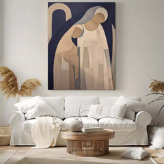 Original Nun Wall Art Minimalist Bible People oil Painting On Canvas Abstract Contemporary Acrylic Painting