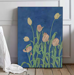 Colorful Tulip Flower Oil Painting on Canvas Big Original Flowers Artwork Framed contemporary Wall Art
