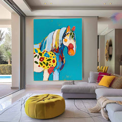 Minimalism Graffiti Animal Oil Painting Modern Horse Abstract Wall Art Large Acrylic Painting Home Decor