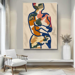 Minimalism Graffiti Oil painting Colors Original Abstract Body Line Outline Wall Art Figure Contour Acrylic Painting