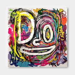 Abstract Portrait Oil Painting Large Graffiti Line Face Wall Art Original Colorful Face Painting On Canvas