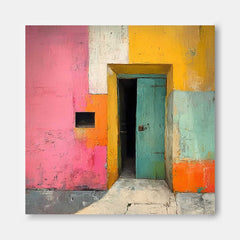 Abstract Acrylic painting Original Vibrant Doorway Wall Art Large Architectural Door Painting Framed