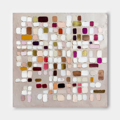 Large Square Color Block Texture Painting Framed Abstract Geometry Acrylic painting Original Wall Art
