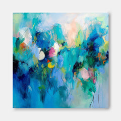 Original Wall Art Contemporary Abstract Oil Painting New Blue Abstract Painting Home Decor