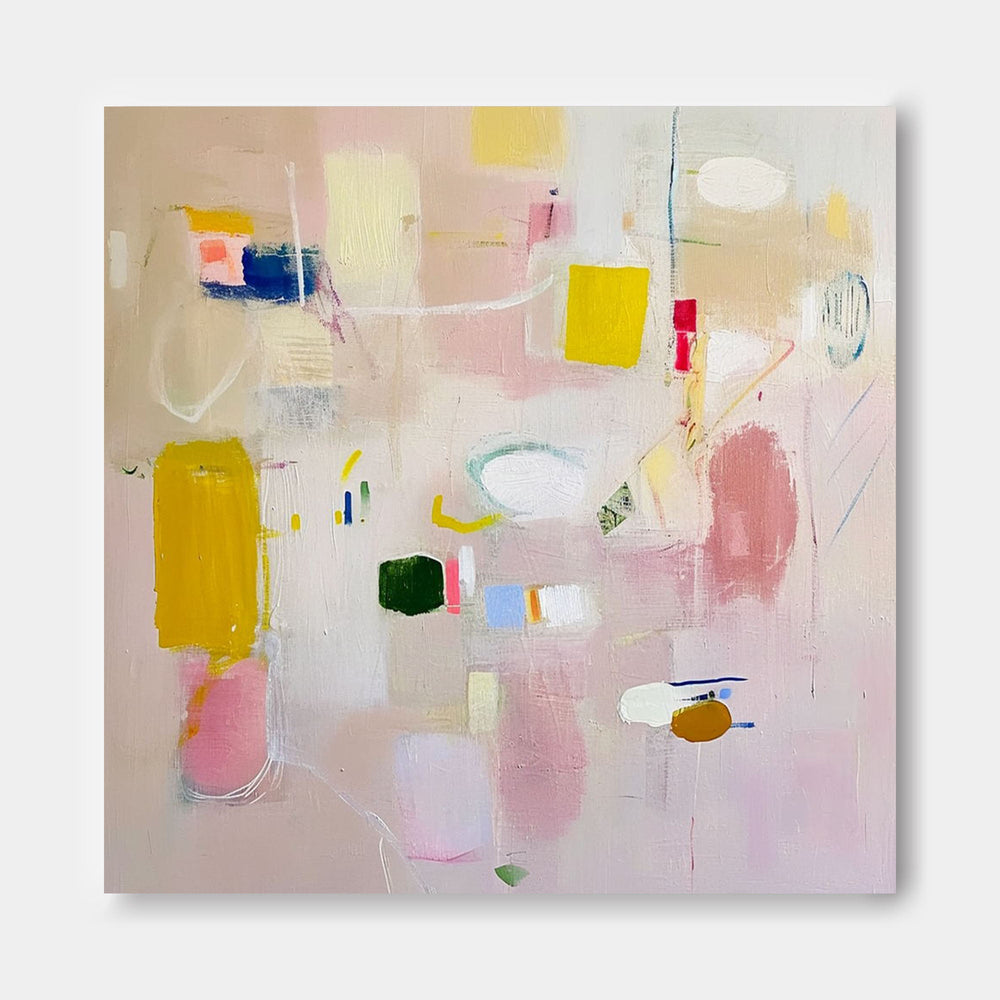 Bright Pink Abstract Painting Canvas Original Abstract Art For Sale Contemporary Cute New Painting Home Decor