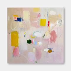 Bright Pink Abstract Painting Canvas Original Abstract Art For Sale Contemporary Cute New Painting Home Decor
