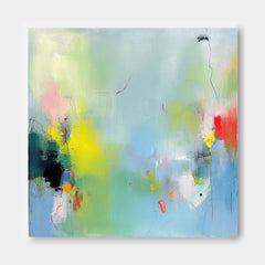 Contemporary Abstract Painting Framed Bright Minimalist Abstract Art Large Acrylic Abstract Canvas Wall art