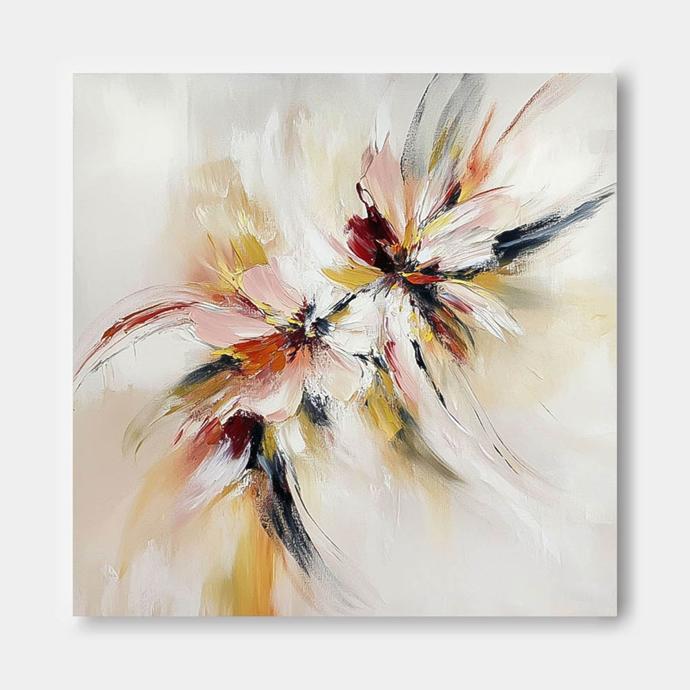 Abstract Fireworks Oil Painting on Canvas Original Acrylic Painting Wall Art Modern Minimalist Wall Art