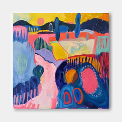 Original Scenery Oil Painting Abstract Graffiti Wall Art Color Texture Acrylic painting Contemporary Art