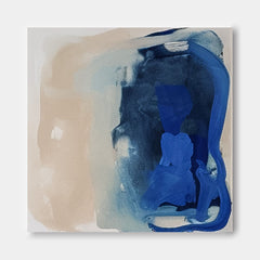 Square Abstract Wall Art Original Minimalist Ink Painting For Sale Blue Painting Canvas Home Decor