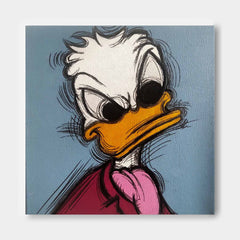 Square Donald Duck Abstract Wall Art Original Graffiti Disney Characters Painting Canvas Large Artwork