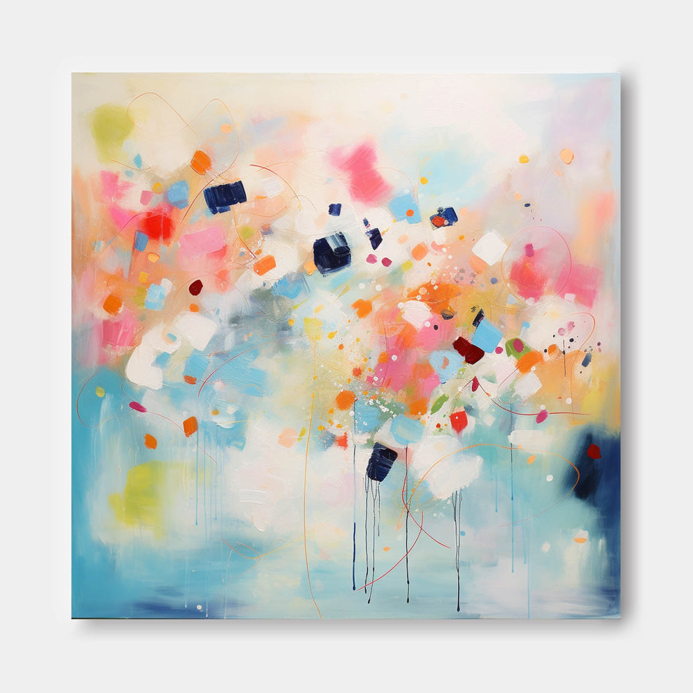 Bright Colorful Original Abstract Oil Painting Large Acrylic Painting Wall Art Modern Living Room Art For Sale