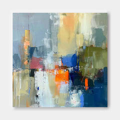 Warm Coloeful Original Hand-painted Canvas Wall Art Modern Textured Artwork Large Abstract Oil Painting