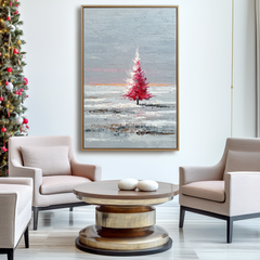 Crimson Solitude – Christmas Wall Art