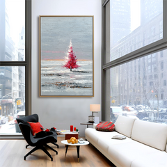 Crimson Solitude – Christmas Wall Art