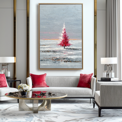 Crimson Solitude – Christmas Wall Art