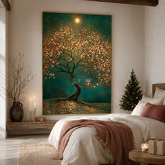 Moonlit Blossom Tree – Romantic Botanical Textured Wall Art