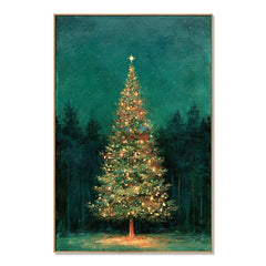 Noel Forest Radiance – Christmas Tree Textured Wall Art hand-painted wall art