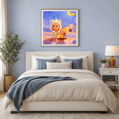 A Little Warmth displayed in a bedroom or reading nook with coordinated furniture