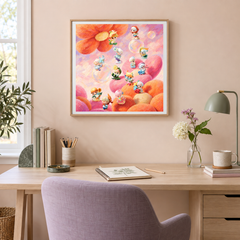 Blossom Daydream Parade displayed in a study or creative desk with coordinated furniture