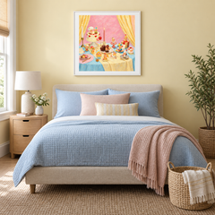 Sweet Little Celebration oil painting displayed in a bedroom