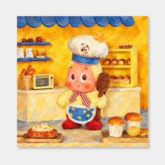The Little Baker Twinkle Twinkle inspired oil painting on a light gray background