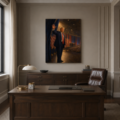 The Comeback hand-painted oil artwork displayed in executive office