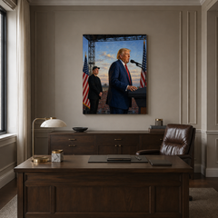Return to Butler hand-painted oil artwork displayed in executive office