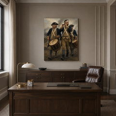 The Spirit of ’76 hand-painted oil artwork displayed in executive office