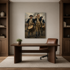 The Spirit of ’76 hand-painted oil artwork displayed in home office
