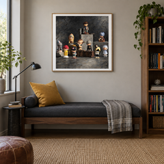 The Quiet Cast displayed in a bedroom or reading nook with coordinated furniture