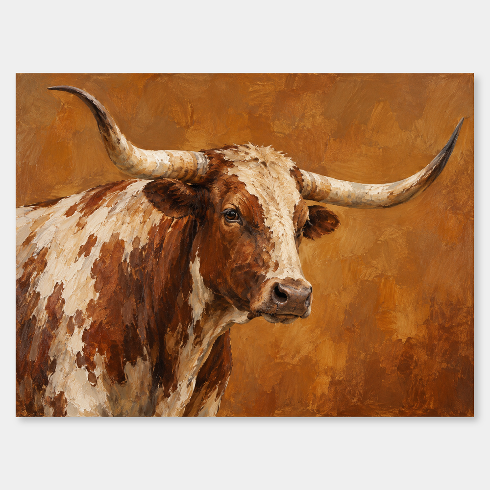 Ochre Horns Western oil painting