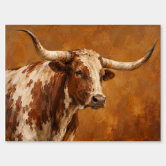 Ochre Horns Western oil painting