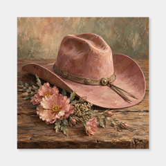 Desert Rose Hat Western oil painting