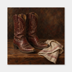 Trail-Worn Boots Western oil painting